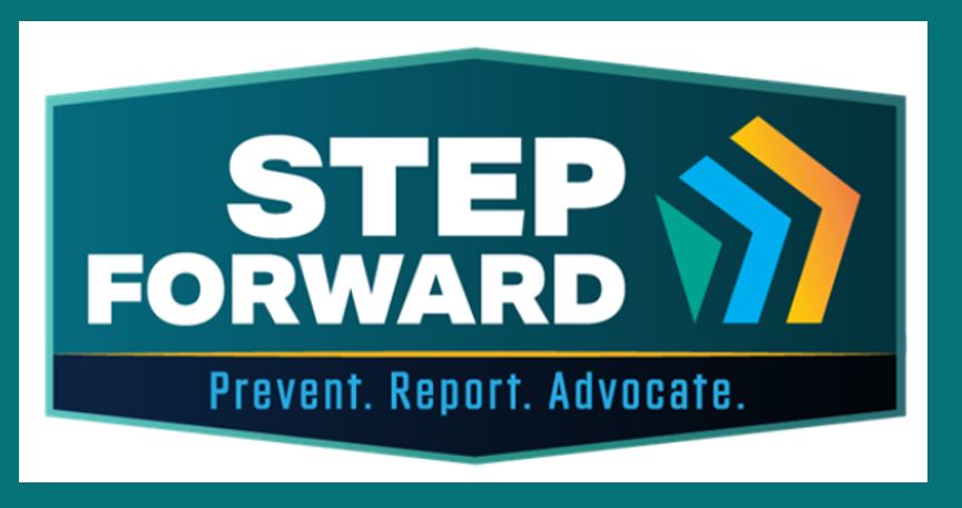 Step Forward.  Sexual Assault prevention logo